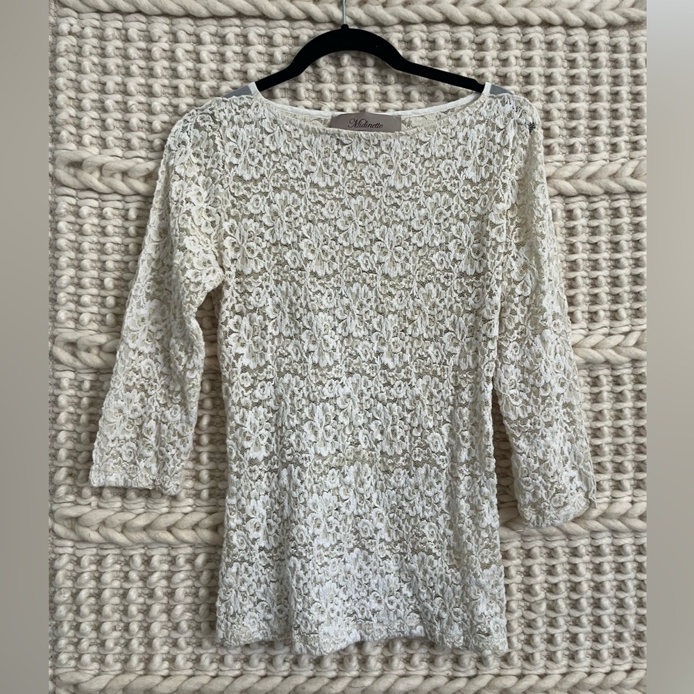 MIDINETTE Medium White Lace Long Sleeve